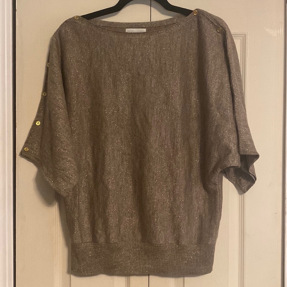 🔥New York & Company Shimmery Gold Dolman Top